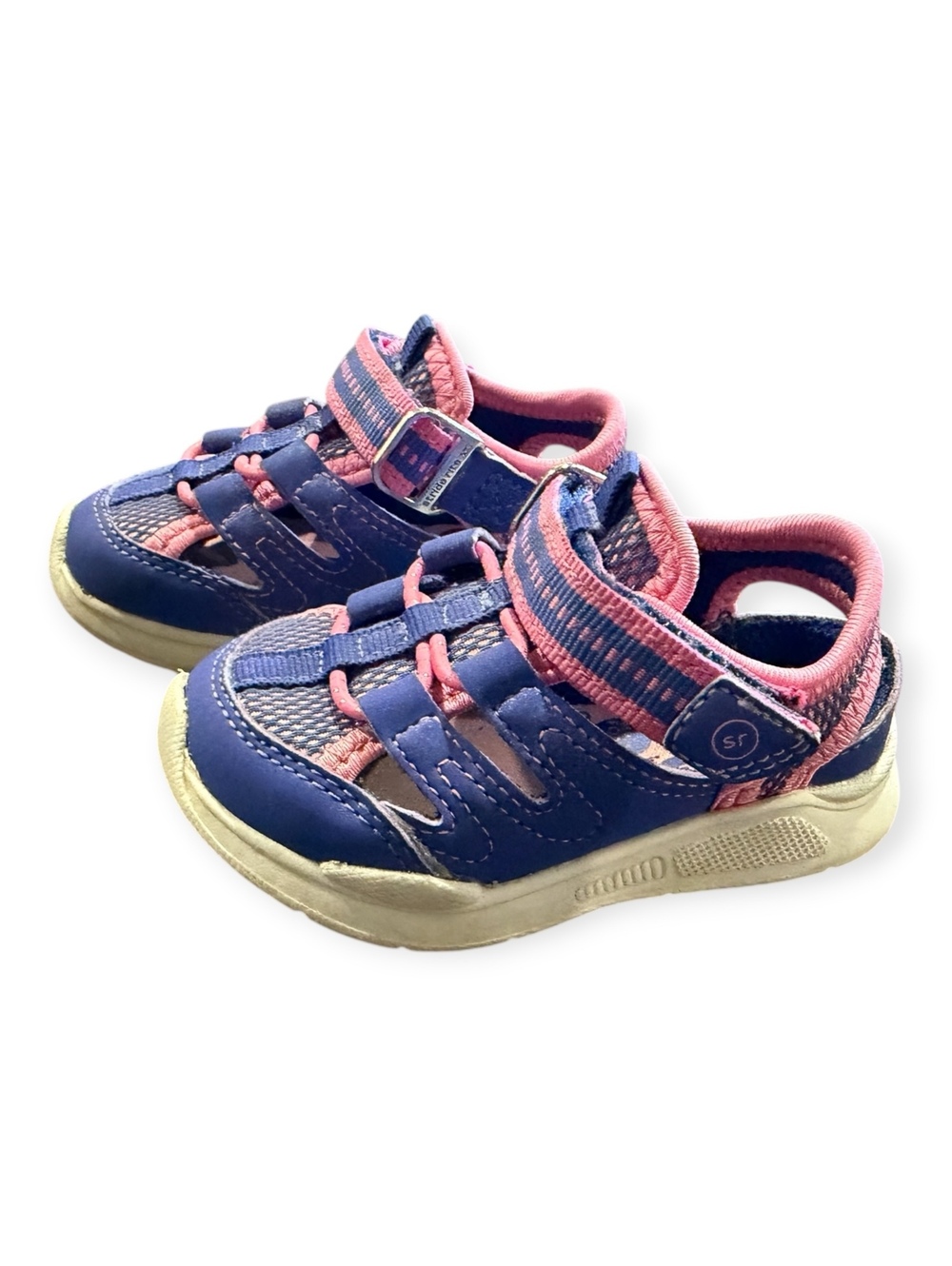 Stride Rite Flynn Toddler Sandals Size 5M Blue and Pink Textile Upper